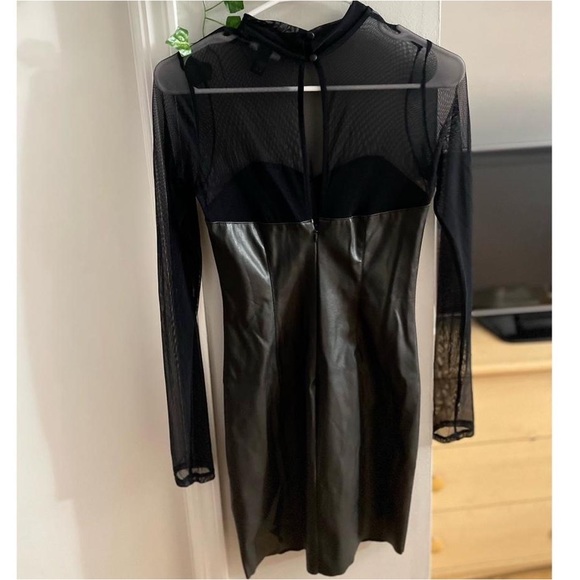 Forever 21 Leather dress with sheer sleeves - Picture 2 of 7